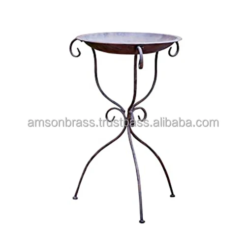 Home Hotel Outdoor Glass Birdbath with Metal Stand for Yard Lawn and Garden Decor Birdbaths Bird Bath on Sale
