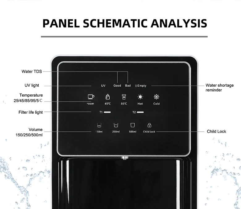 RO UV Tankless Touch Screen Temperature Control Water Purifier Home Use Smart Water Dispenser Price