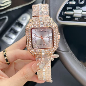 New High-end Luxury Diamond-encrusted Moissanite Women's Quartz Watch Classic Elegance Luminous Waterproof Brand Designer Watch