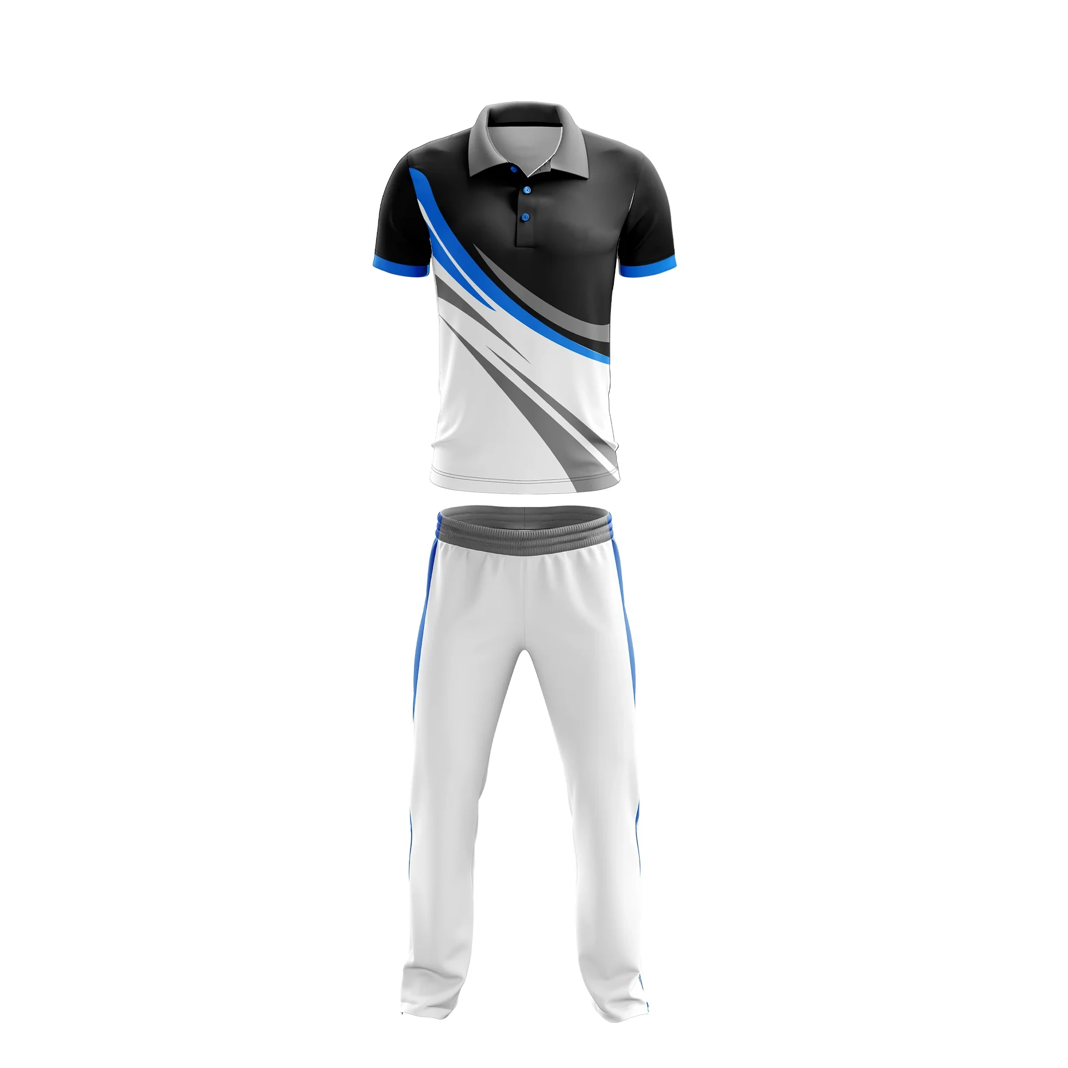 High Quality Sublimated Cricket Uniform Custom Teamwear Sportswear Jersey and Pants Quick Dry Training Kit Manufacturer Supplier