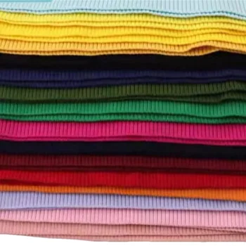 1 * 1 2 * 2 knitted ribber Factory price rip cloth Factory custom cotton silvery knitted rib