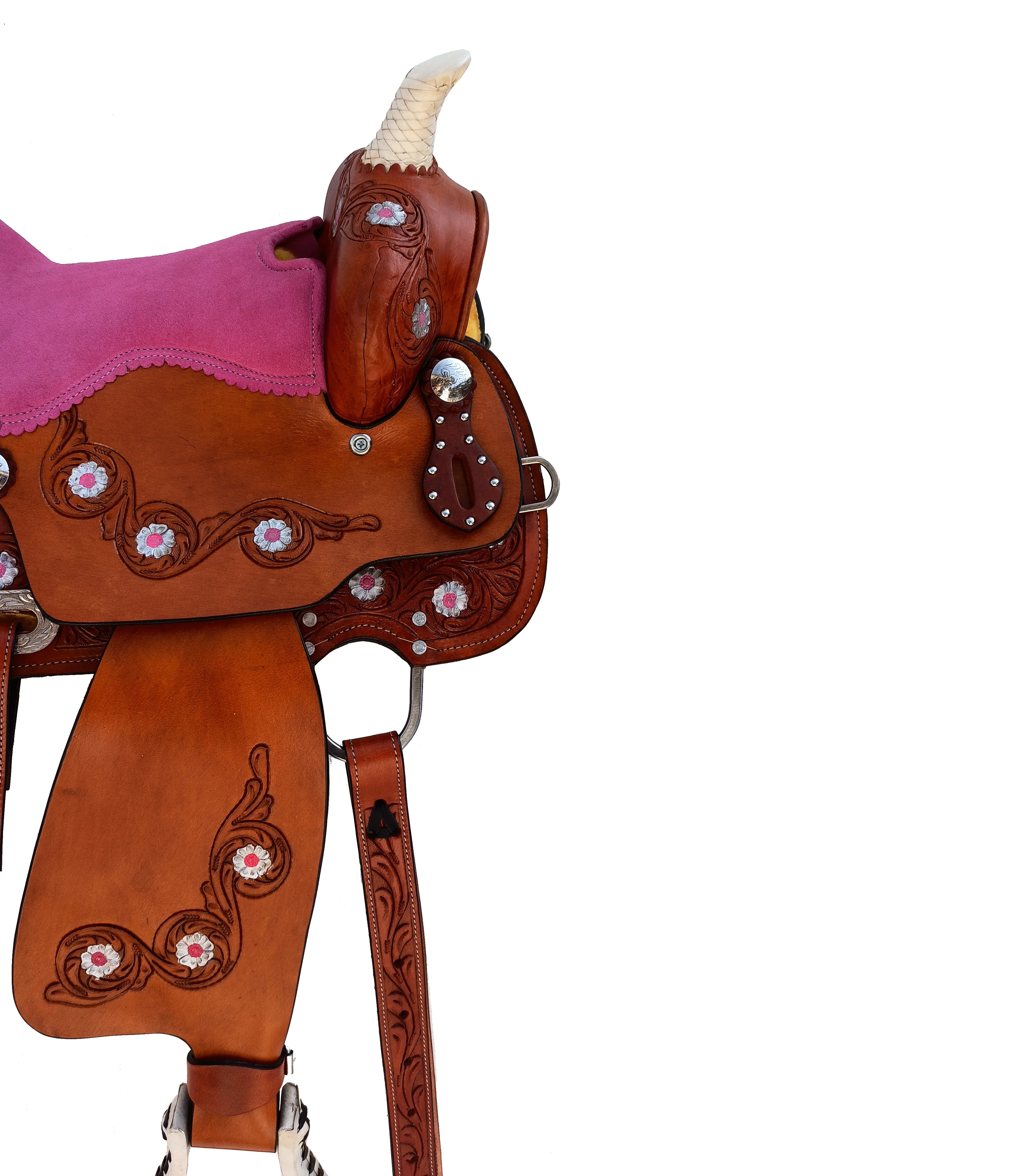 Selle Western Horse Barrel Racing faite à la main en cuir de