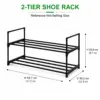 Black 2 Tier Shoe Rack