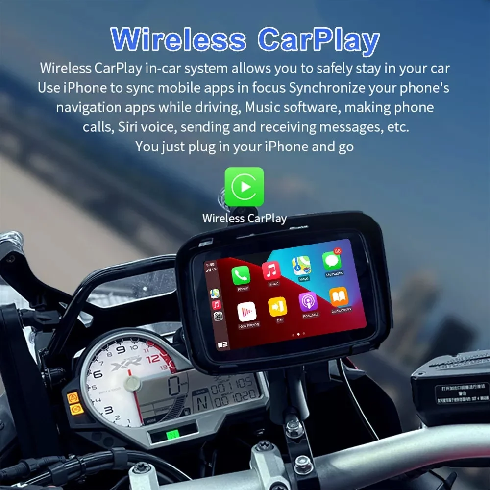 New Generation Provide Portable Multimedia Motorcycle Carplay Gps