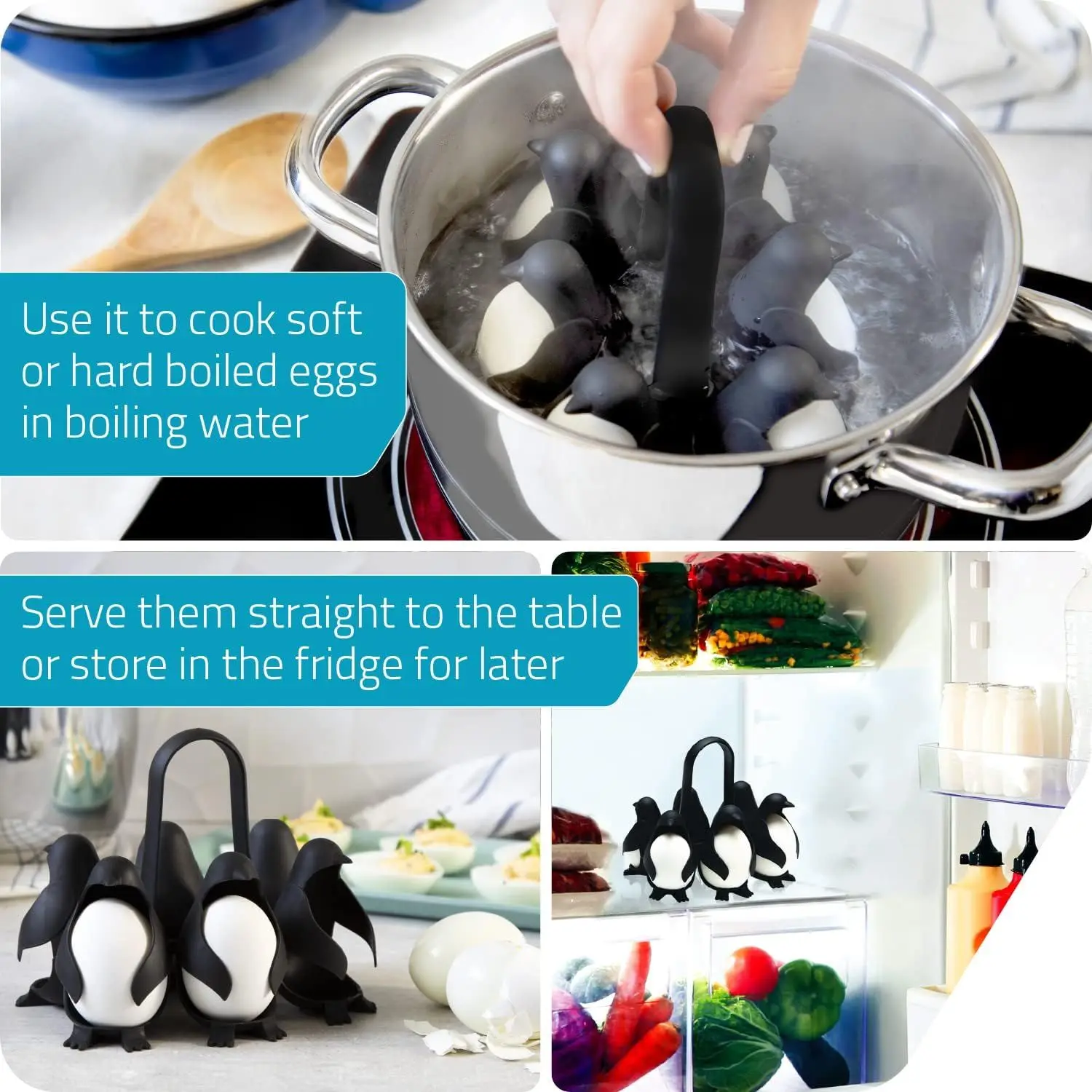 Creative Penguin Egg Cooker Household Egg Mold Holder Cute Kitchen Gadgets Rack for Egg Storage Egg Boilers