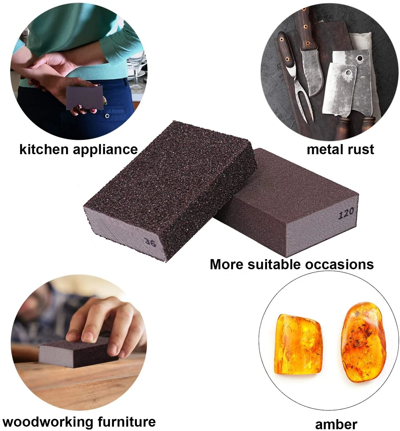 220 Grit Hand Sand Block Adjustable Sanding Block For Grinding And