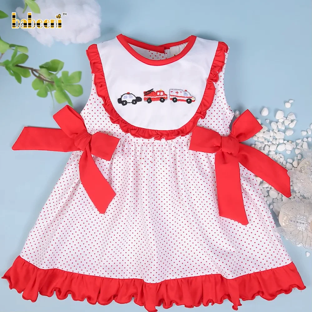 Vehicle Hand Embroidery Girl Dress Oem Odm Kids Embroidery Dress ...