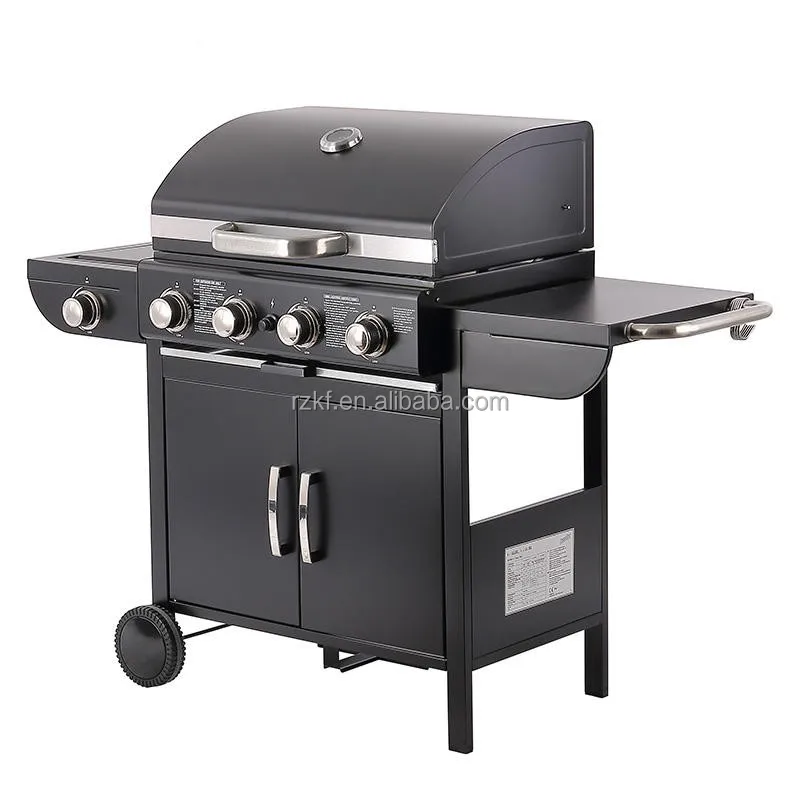 Factory Direct Sales 4 Burner Gas Grill Outdoor Stainless Steel 4 + 1