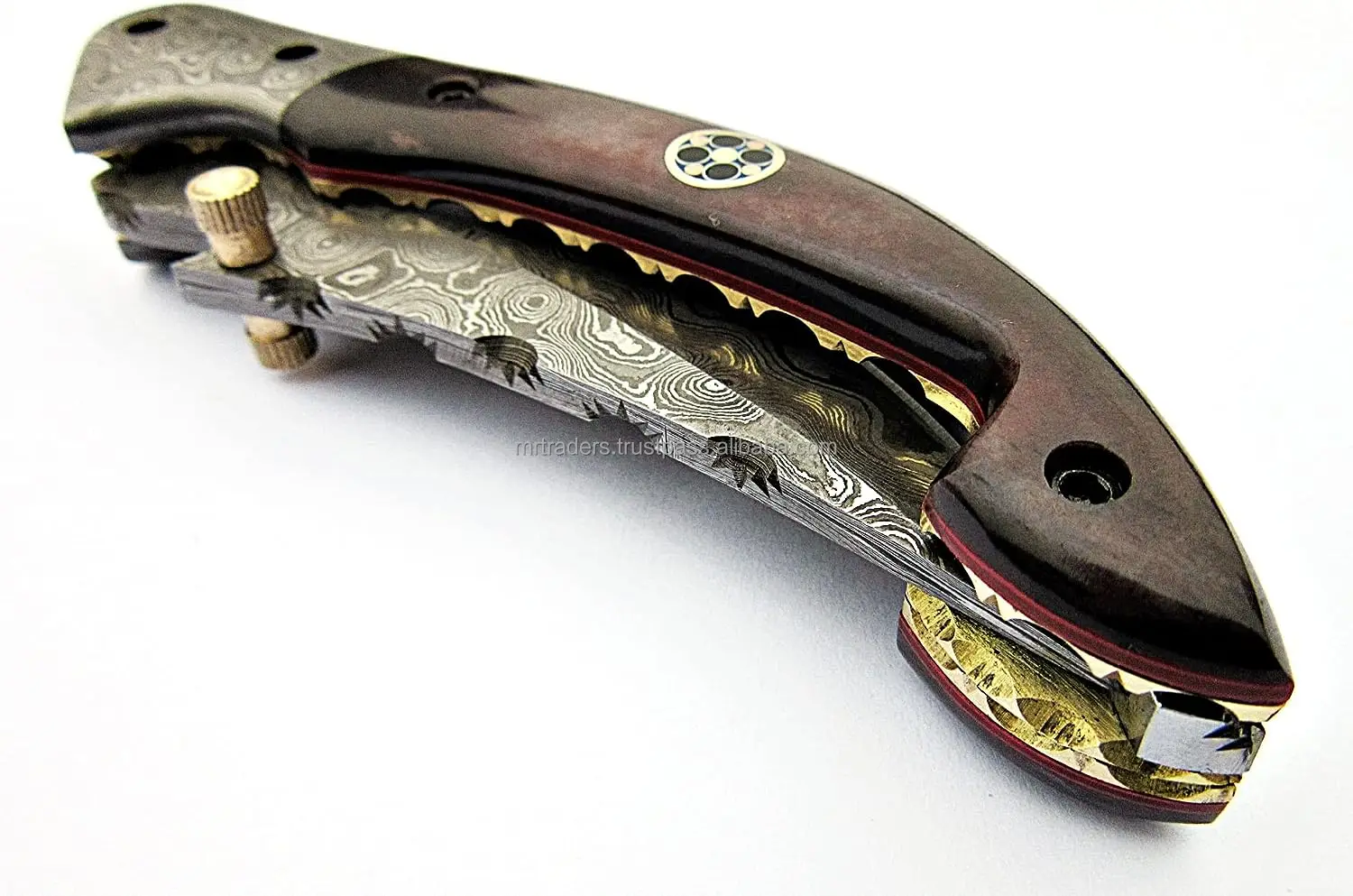 Pakistan Made Pocket Knives Liner Lock Folding Knife Damascus Steel