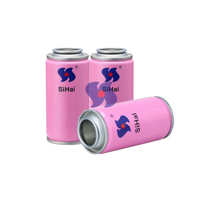 Small Size Printed Diameter 45x90mm Empty Tin Cans Round Shape Empty Aerosol Cans Plain Inside