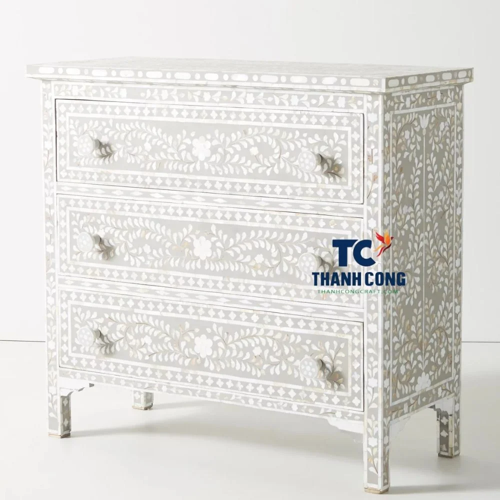 Лучшая роскошная мебель для шкафа: перламутровая Инкрустация с тремя ящиками элегантное мастерство вневременного дизайна интерьера.