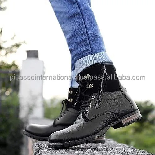 2024 New Arrival Premium Quality Best Selling Wholesale Luxury OEM Men's Genuine Leather Boots/ Shoes for Casual Wear