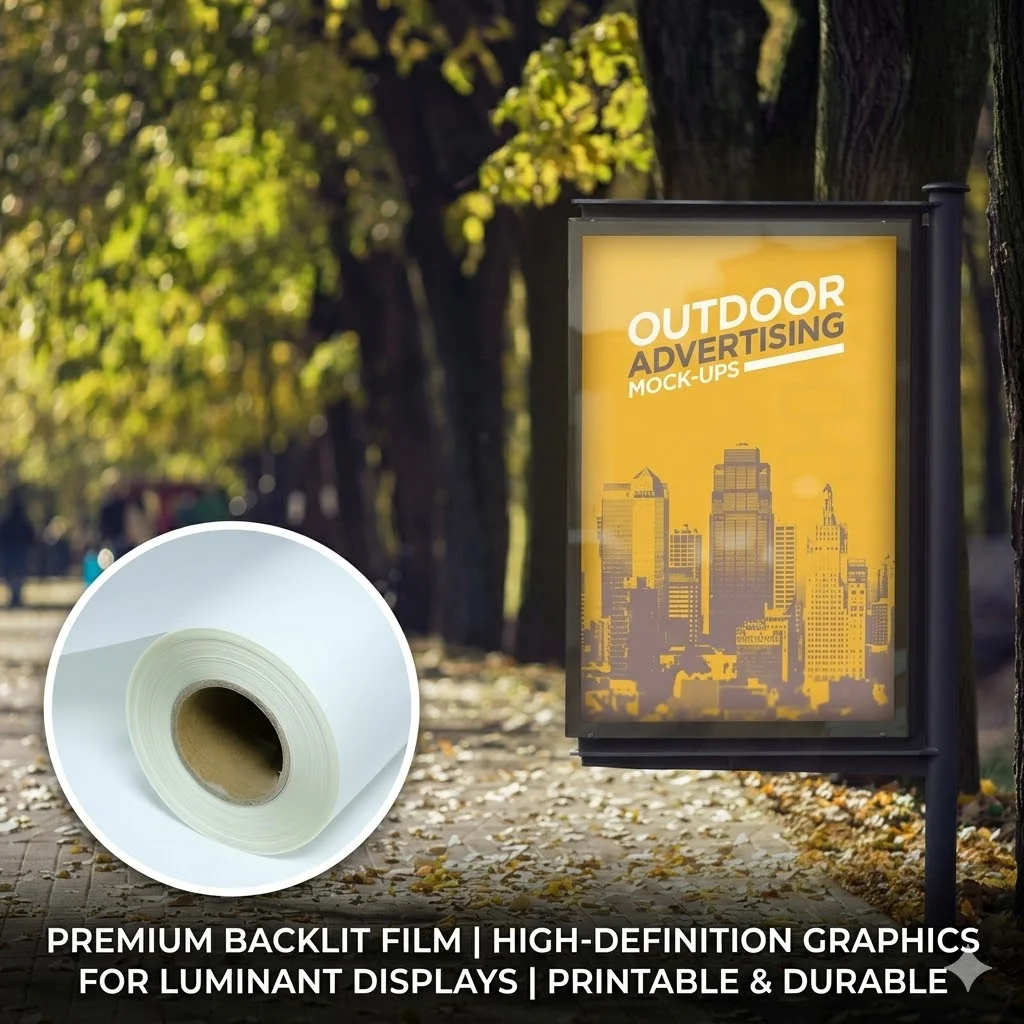 Premium Water Based Back Print Backlit Film Roll, High Light Transmittance Uniform Diffusion for LED Light Box
