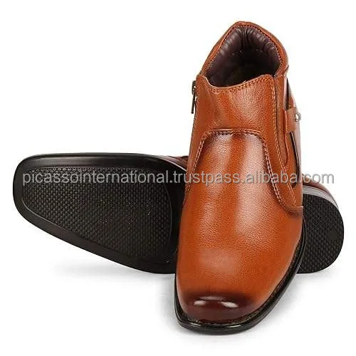 India Origin Supplier of Good Quality Wholesale Chelsea Fashion Boots with Cow Hide Genuine Leather Ancle Boot for Men