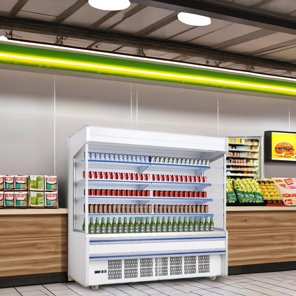 Supermarket Display Fridge Front Open Type Multideck Single-Temperature Unit for Sale