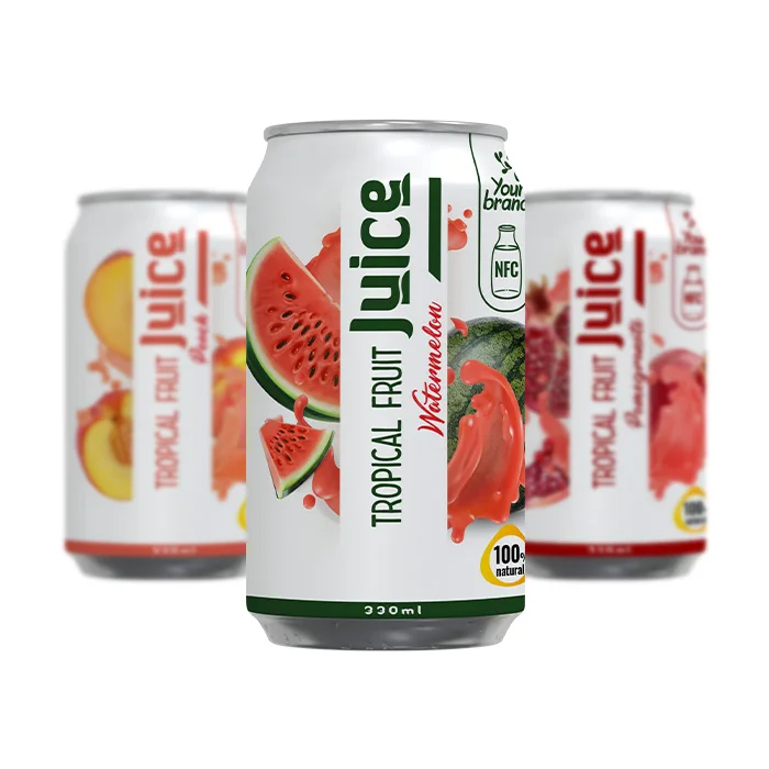 Tropical Fruit Juice with Fruit Pulp  330ml Aluminum Can Beverage Customize Brand HALAL Health Beverage Best Price