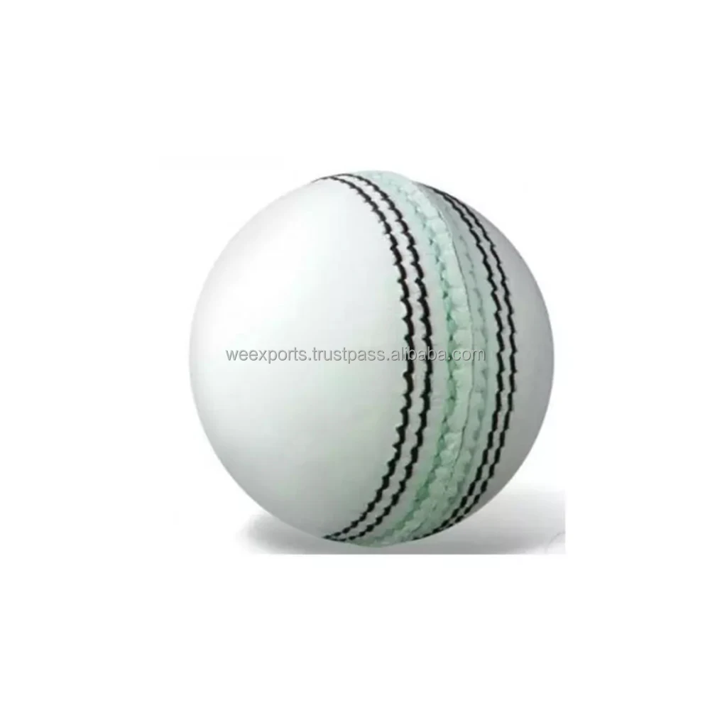 100 Leather Made White Color Cricket Ball Set Of 4 Pcs High Quality