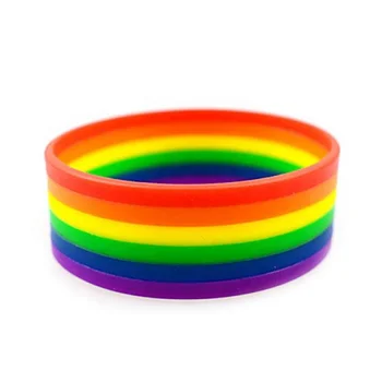 Promotion Sport Cheap Custom Rainbow LGBT Gay Silicone Wristband