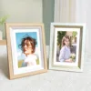 Wood grain, soft white with silver trim,