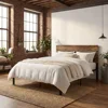 Letto Matrimoniale in Acciaio Nero con Triplo Pannello in Legno