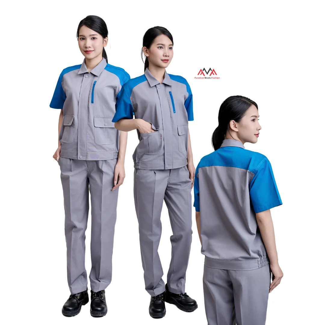 FACTORY DIRECT Working Uniform Welding/oil Field/car Wash Clothes Construction Long Sleeves Khaki Cargo Pants FMF Uniform in VN