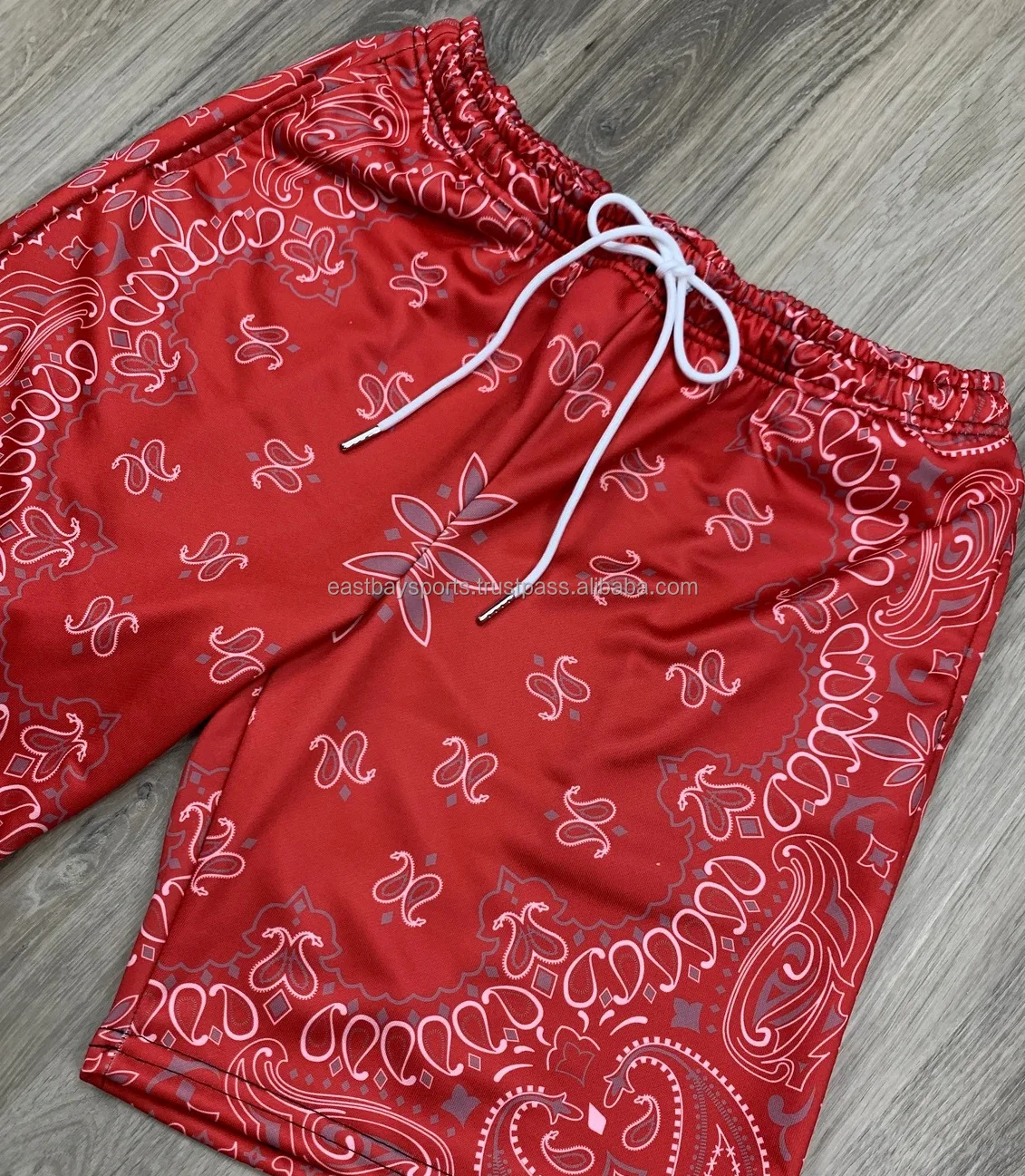 Top Trendy Custom Red Bandana Shorts Allover Printed Men's Short Buy