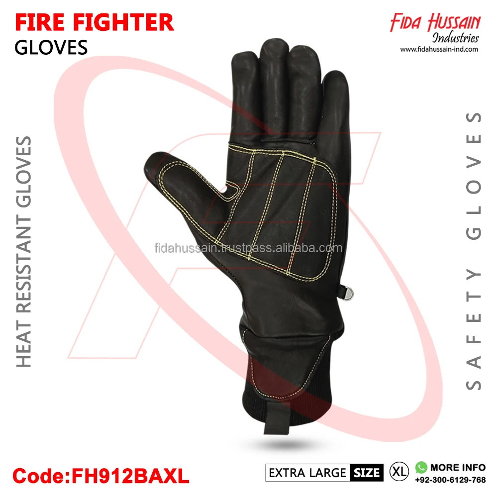 Fire Fighter Gloves Reinforcement Palm Stitched With Kevlar Threads