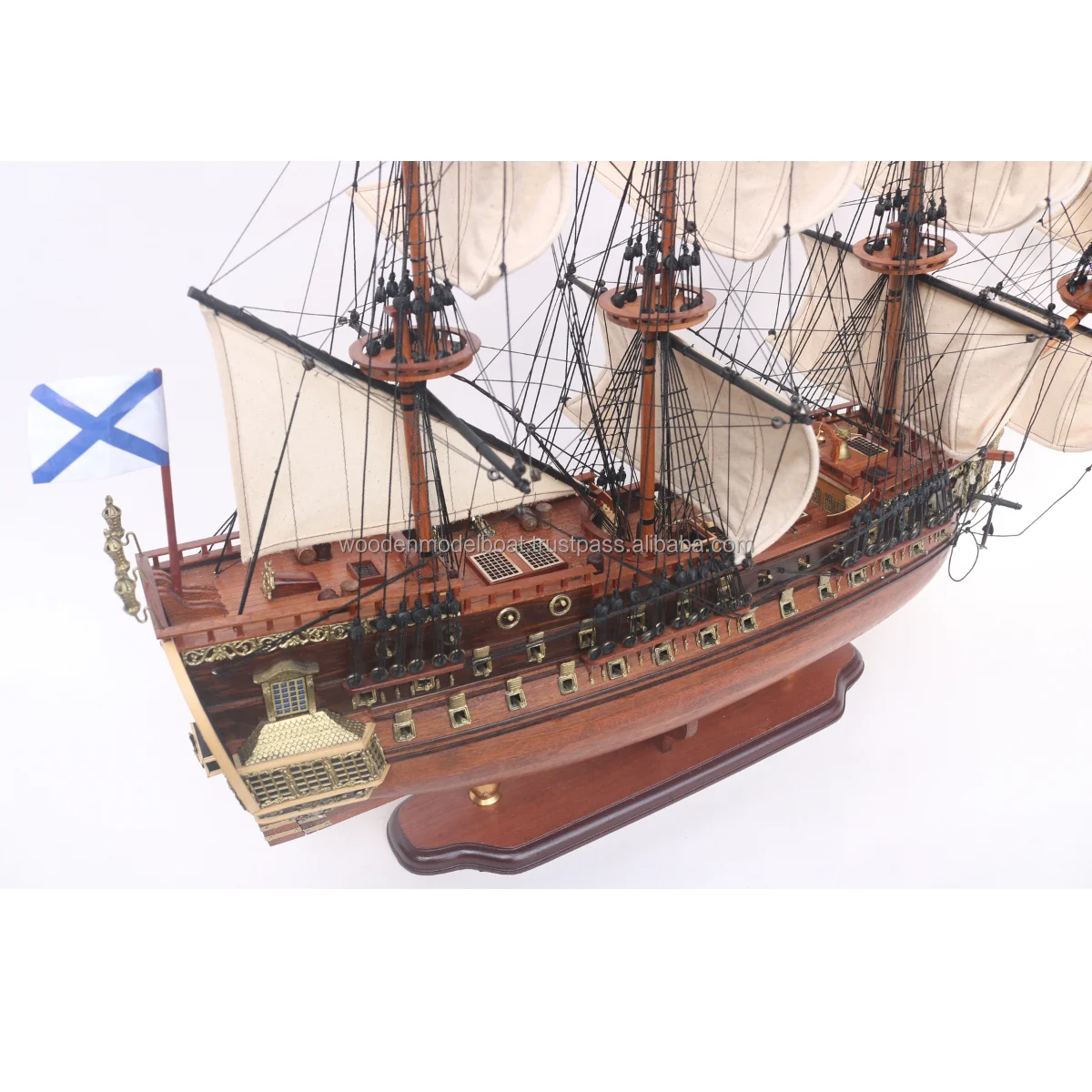 TALL SHIP MODEL POLTAVA - WOODEN HANDICRAFT SHIP MODEL WITH STAND ...