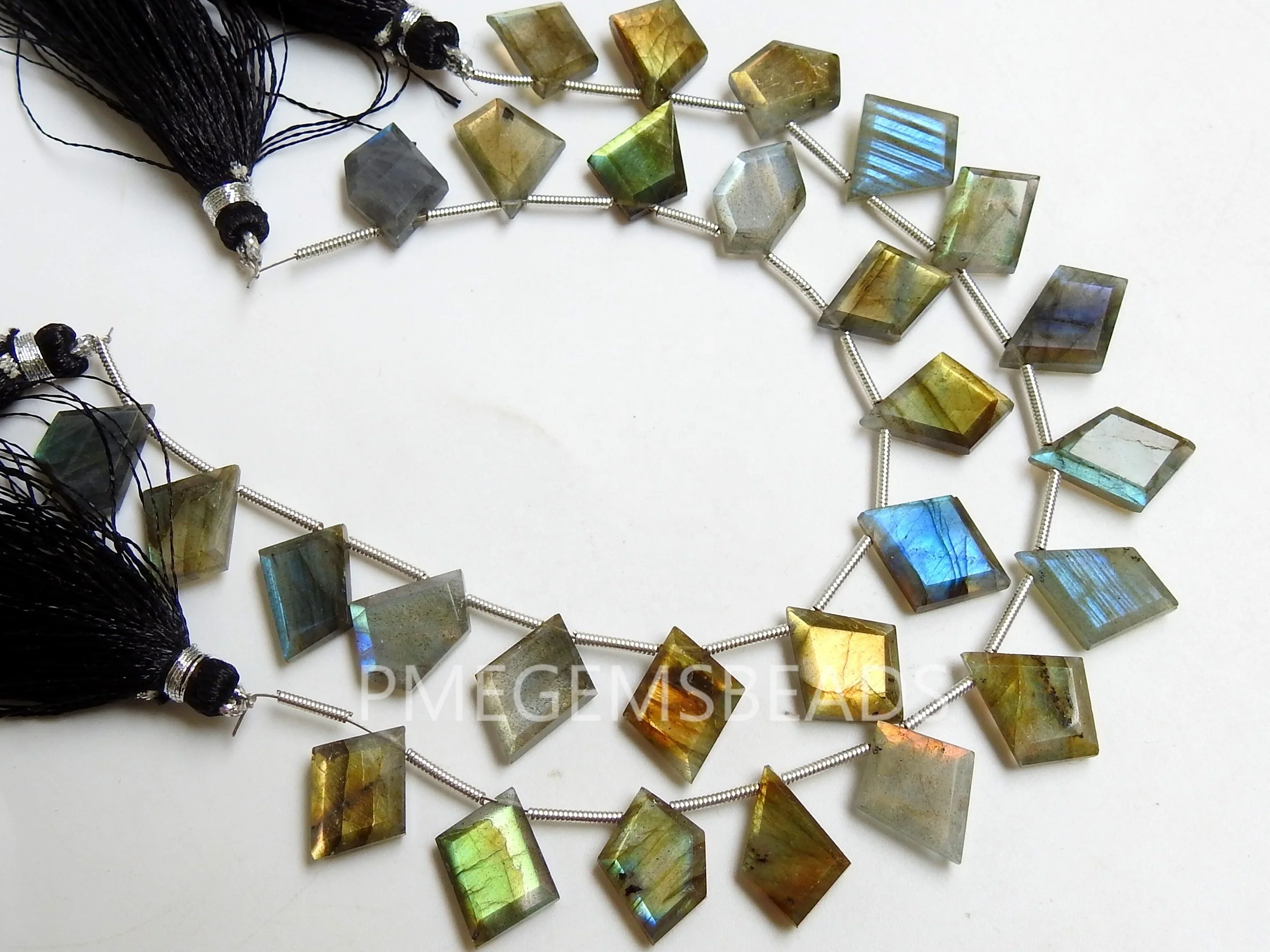 Flashy Indian Cut Labradorite outlet Faceted Pear Briolettes One 7.5 inch strand M1297