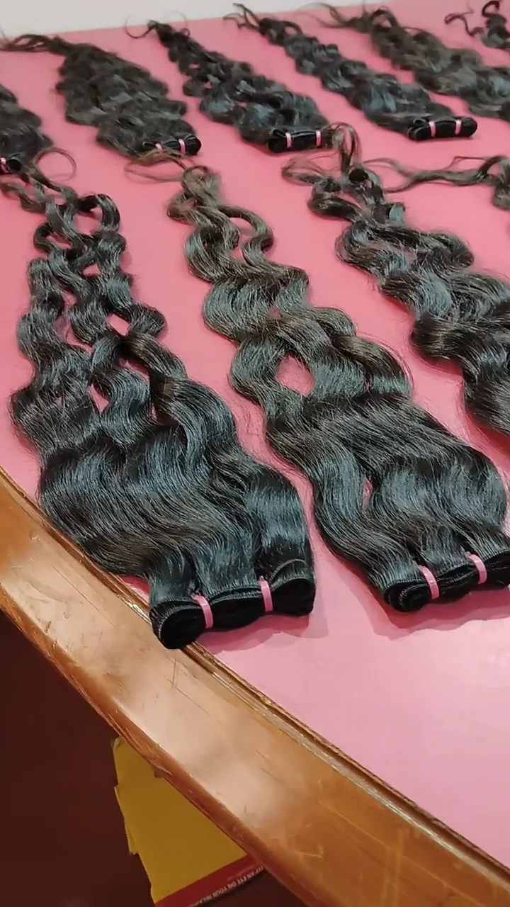 100 Natural Wavy Indian Human Hair Extension Bundle Manufacturer