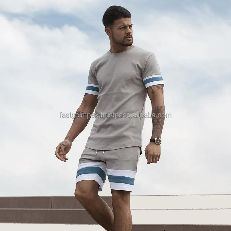 New Arrival Sports Wear Men Summer Shorts Set T Shirts Sweat Shorts