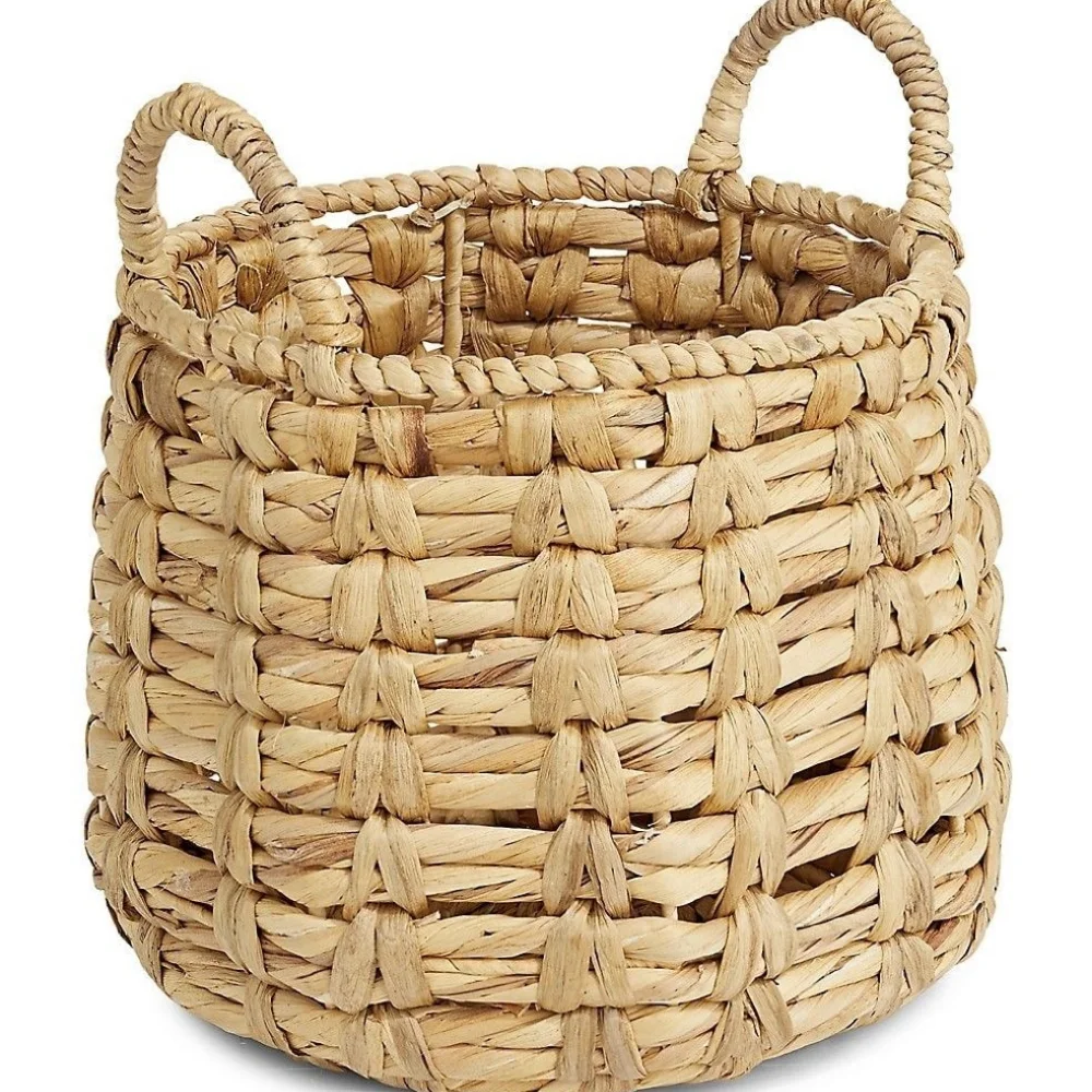 Хит продаж большая корзина для хранения водяного гиацинта ручной работы высококачественные ручки устойчивая домашняя белья