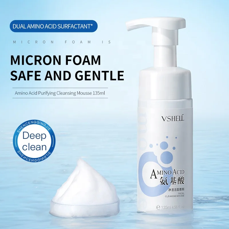 Vshell Amino Acid Cleansing Foam 135ml Hydrating Gentle Daily Face ...