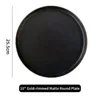 10 inch black matte gold rim round plate
