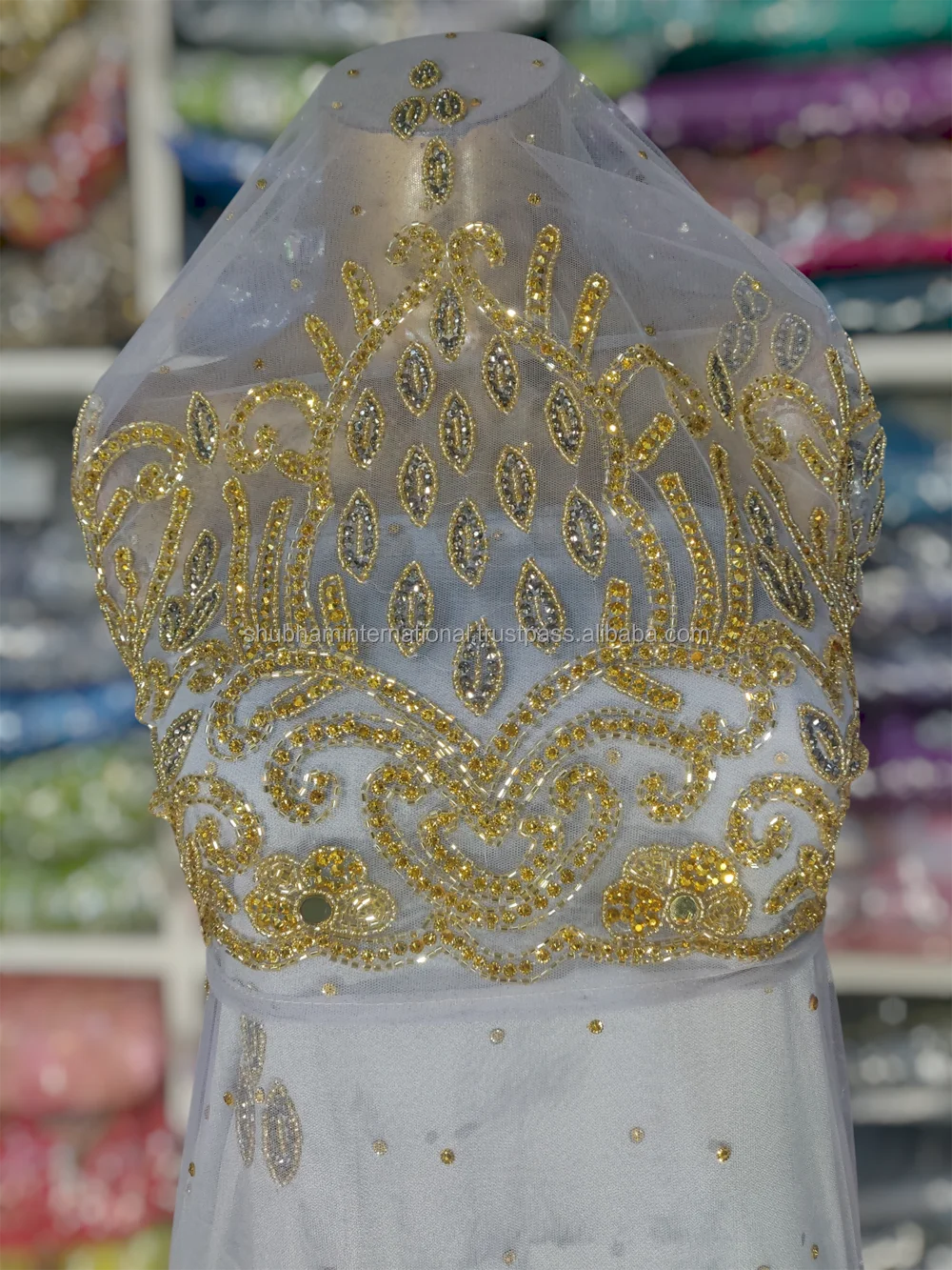 indian beaded dresses Exquisite Hand-Beaded Dress Panel with an Authentic Indian Design, Ado –  Ash Panjabi Pret Couture main image 0