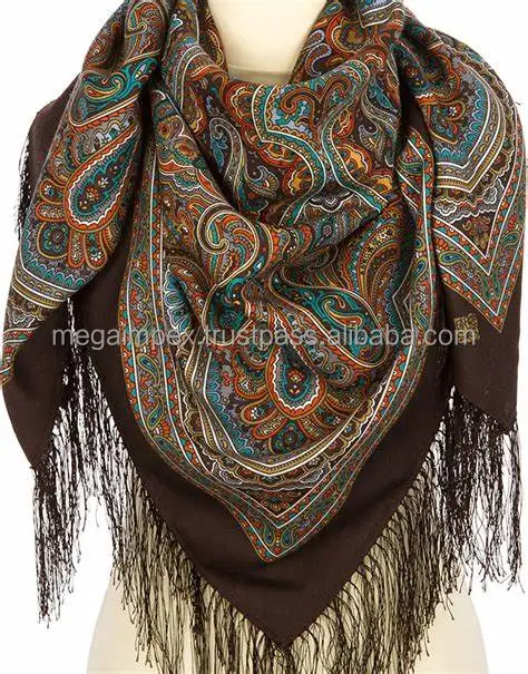 Latest Design Embroidery Border Design Women Pashmina Shawl Plain Black ...