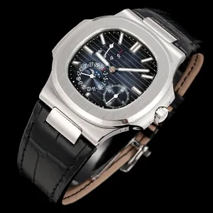 2026 New High-End Business Men's Mechanical Watch Designer Square Blue Dial Genuine Leather Strap Brand Business Casual Watch