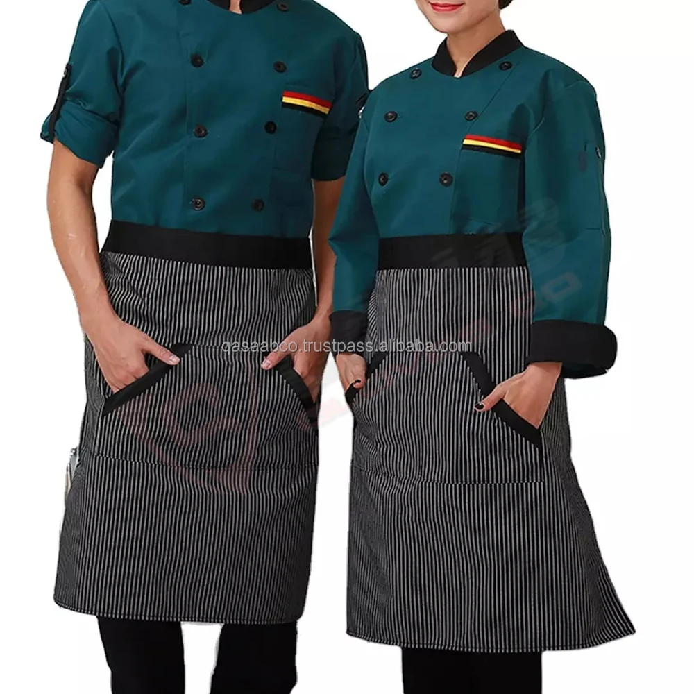 Doublebreasted Bluechef Jacket Longsleeves Chefsmen Womenkitchen