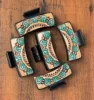 Black With Turquoise Tooling