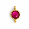 Round Bezel Pink Stone