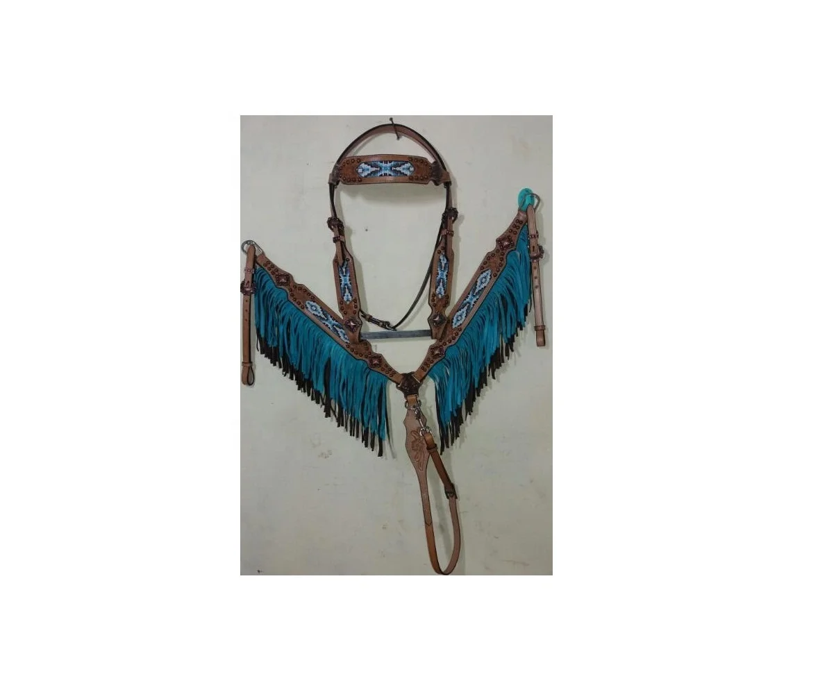 Western Headstall Breast Collar Headstall Beaded Inlay Bling Show