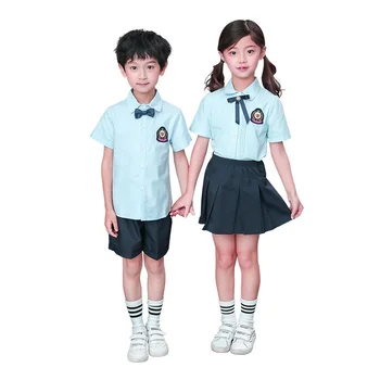 2022 Customized Kids School Uniform Wholesale Boys & Girls School Uniform Cotton Polo Shirts And Short For Children