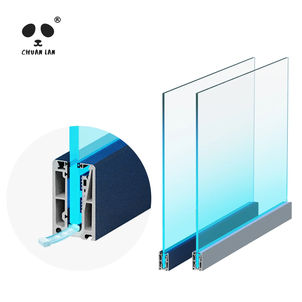 Chuanlan Slotted Aluminium Glass Profile U Channel with LED Aluminium Railing Post Base Profiles for Glass Handrail Balustrade