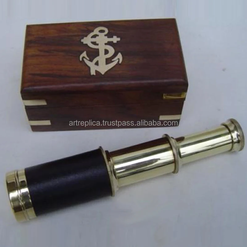 Pirate Spyglass Brass Telescope Handheld Spy Glass Vintage Solid Brass Victorian Marine