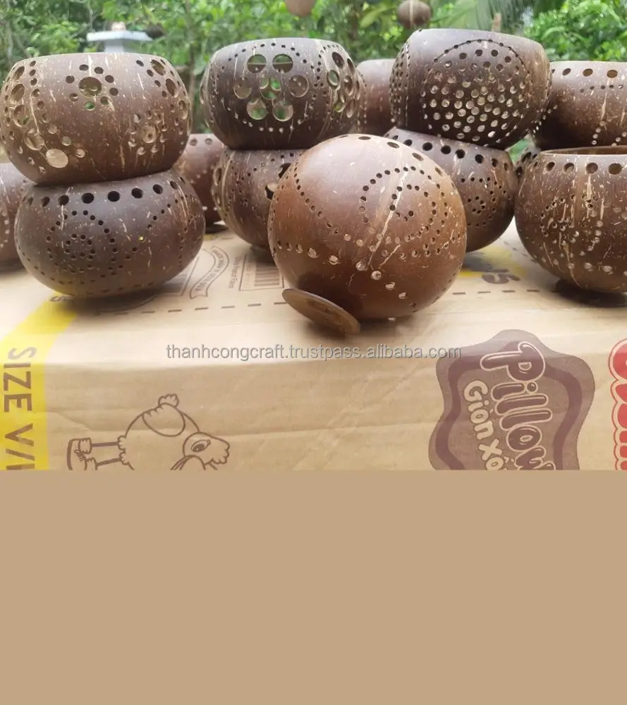 Самый дешевый вьетнамский подсвечник из кокоса, лучший продавец, подсвечник из кокосовой скорлупы