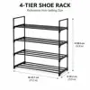 Black 4 Tier Shoe Rack