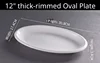 12" thick-rimmed oval Plate