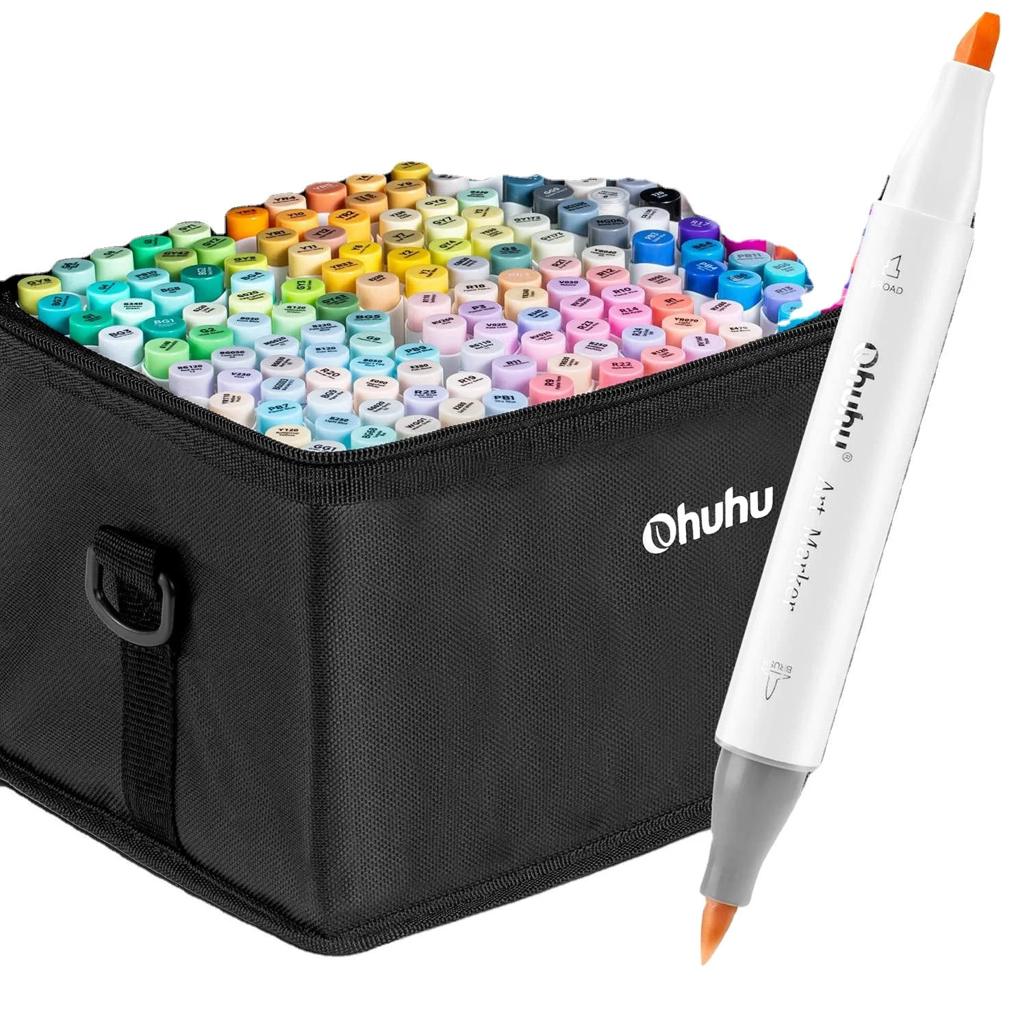 Camiki Art Pennarelli ad Alcool Doppia Punta 80 Colori Professionali Impermeabili con Base e Borsa - Set per Disegno, Fumetti e Fai da Te Adulti Bambini(80 colori