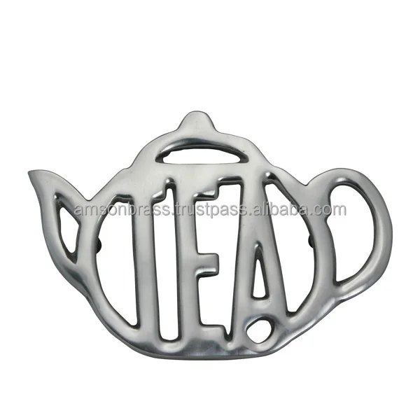 Classic Style Rectangular Decorative Metal Trivet Eco-Friendly Aluminium Cutlery Antique Heat Resistant Trivet