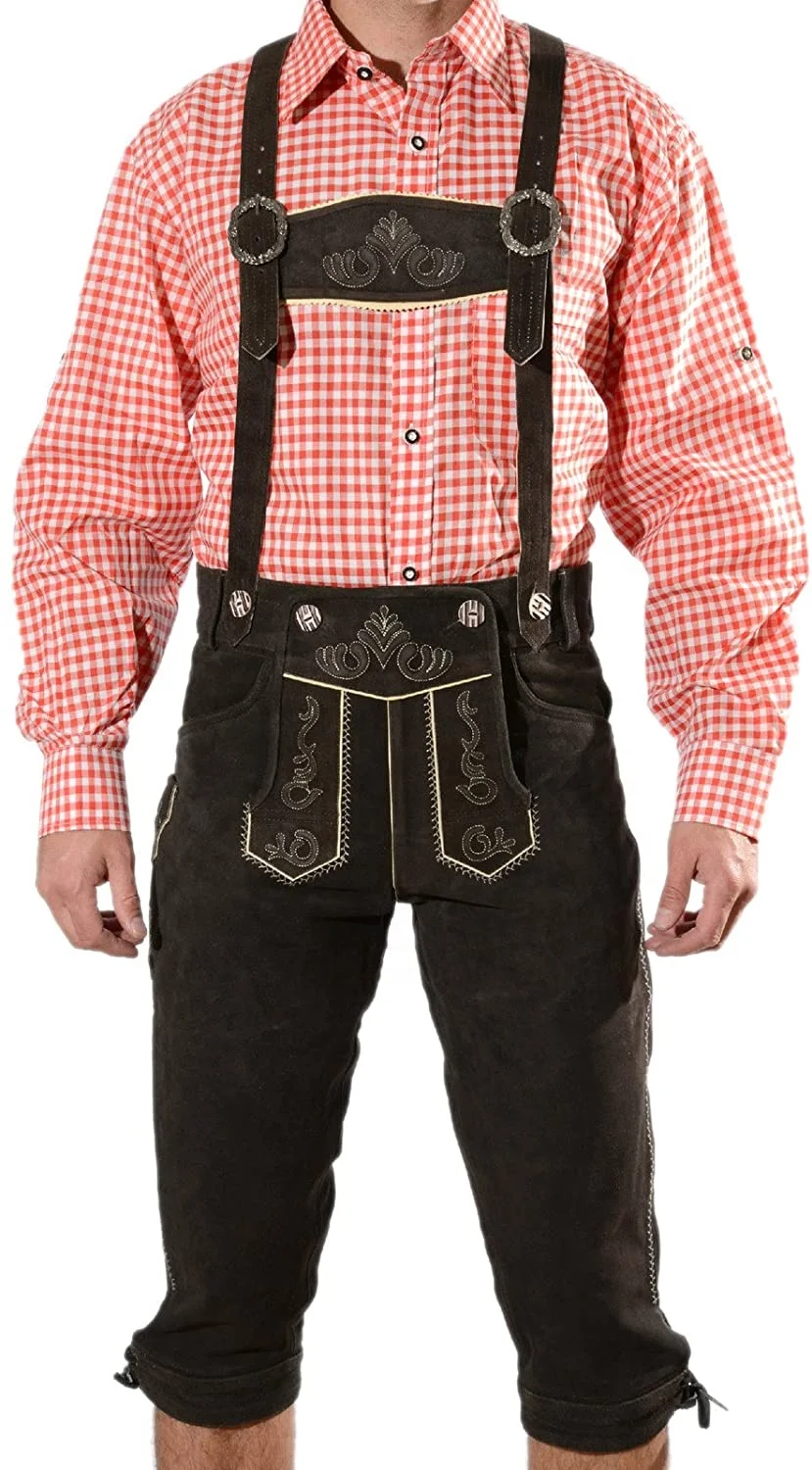Custom Logo Bavarian Classic Long Lederhosen For Men Custom German